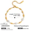 Diseño Elegante y Silencioso, Elegante Pulsera de Acero Inoxidable Chapado en Oro de 18 Quilates con Perla de Agua Dulce, Joyería Versátil al por Mayor