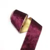 Cinta de Terciopelo de 10 cm de Ancho, Cara Única con Fondo Dorado, Hecha a Mano para Manualidades, Lazo Decorativo para Fondo de Árbol de Navidad, 10 Yardas/Rollo en Stock