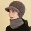 Nuevo Gorro Cálido de Invierno para Mujeres de Mediana Edad y Mayores, Protección para las Orejas de la Abuela, a Prueba de Frío, Gorro de Lana Tejido con Felpa Adicional