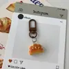 Lindo Llavero de Panecillo Horneado Cuerno Tarta de Pan Tortilla Regalo Lindo Tostada Juguete de Comida Colgante para Bolsa