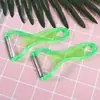Suministro del Fabricante Pelador de Acero Inoxidable Mango Transparente Verde Cuchillo Pelador Gadgets de Cocina Multifuncionales Cuchillo para Frutas