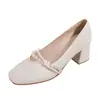 Zapatos Mary Jane para Mujer 2026 Primavera Nuevos de Moda Zapatos de Noche para Combinar con Vestidos, Tacones Altos, Tacones Gruesos, Zapatos de Salón Versátiles, Estilo Hada