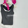 Camisola falsa de dos piezas con contraste de color para mujer, ropa exterior de verano, diseño ajustado, hilo Spice Girl, top sin mangas, base de moda