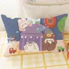 Funda de almohada de felpa con orejas grandes de invierno, forro polar doble grueso, funda de almohada individual de forro polar de coral para niños, lavable, estilo de dibujos animados