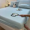 Sábana Bajera de Algodón Puro con Tejido de Gofre Clase A Modelo Nuevo 2026 Protector de Colchón de Algodón Universal para Todas las Estaciones Cubierta de Cama para Niños Resistente a la Suciedad
