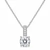 Moda Coreana e Japonesa estilo minimalista pingente de colar com diamante de 1 quilate, luxo leve, mantém a cor, toque de alta qualidade, corrente de clavícula de moissanita atacado