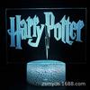 Lámpara de Mesa 3D Serie Harry Potter Luz LED Regalo, Luz Nocturna Visual Tridimensional Colorida con Proyección de Luz Ajustable Magia