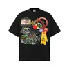 Stewell Comércio Transfronteiriço Camiseta Unissex Gola Careca Manga Curta Estilo Streetwear Americano Marca Tendência Peso Pesado Algodão Puro Gola Redonda Tendência