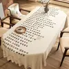Mantel Ovalado Impermeable y a Prueba de Aceite, No Lavable, Lujo Ligero, Gama Alta, Mantel para Mesa de Comedor Estilo Chino Pintura a Tinta, Modelo Nuevo 2026