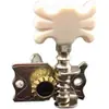 Botones de Afinación de Algodón Rojo para Guitarra Clásica, Clavijas de Afinación Estilo Vintage con Forma de Flor de Ciruelo, Cabezales de Botones de Madera para Guitarra, Postes de Cuerda de Acero, Accesorios para Guitarra