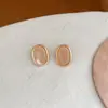 Brincos Ovais Acrílicos Coloridos com Sensação de Pintura a Óleo Retrô para Mulheres Design Moderno Sensação de Luxo Brincos de Tarraxa Acessórios para Orelha Acessórios de Joalheria