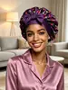 Nuevo Superventas Transfronterizo de Amazon: Gorro de ducha grande con visera ancha y cola larga para atar, con estampado de cinta, popular superventas transfronterizo