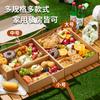 Caja de embalaje de papel kraft desechable para picnic, ideal para acampar al aire libre, con ventana, para fruta, sushi y almuerzo.