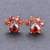 Ortografía Transfronteriza Más Explosiones Moda Huellas de Gato Cristal Rosa Ópalo Chapado en Oro Rosa Pendientes Pendientes Europeos y Americanos para Mujer Pendientes