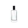 Botellas de Perfume Cuadradas Planas en Stock 25ml 50ml 100ml Botellas de Vidrio Transparente Curvadas Botellas Portátiles de Relleno de Perfume Tipo Pulsador