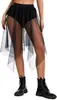 Falda de Tul Transparente,Falda de Malla Negra con Pantalones Cortos