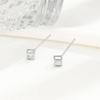 Aretes Cuadrados de Circonita de Plata Esterlina S925 Joyería Elegante de Nicho Sentido Avanzado Aretes Simples de Cristal Cubo de Rubik Aretes para Mujer
