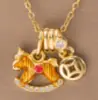 Colgante Caballo de Troya con Esmalte Goteado Cadena para Clavícula de Acero de Titanio para Mujer Diseño de Nicho Elegante Moda Nueva Tendencia