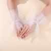 Guantes de Boda Nupcial Europeos y Americanos de Malla Transfronteriza con Cuentas Negras Oscuras Moda Halloween Accesorios Lolita para Mujer