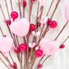 Esquejes del Día de San Valentín, ramas de bayas de amor, comercio exterior transfronterizo, decoración navideña, simulación de corazón de melocotón, fruta roja, corazón rojo, fruta rica