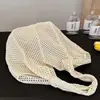 Bolsa de Mão Feminina Trançada Nova Tendência de Verão, Bolsa Tote Trançada Elegante e Estilosa, Bolsa de Ombro Único em Rede, Bolsa Trançada de Palha para Viagem na Praia
