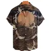 Estilo Étnico Nueva Camisa Hawaiana de Verano Patrón de Grulla en Spray Impresión 3D Top de Moda para Hombres