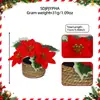 Terciopelo Navideño 5 Picos Ramo Flor Artificial Flor de Pascua Decoración del Hogar Adornos Paisajismo Flores Artificiales Venta Caliente Transfronteriza Al por Mayor