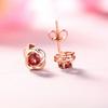 Moda japonesa y coreana trébol de cuatro hojas plata esterlina S999 pin pendientes para mujer granate natural hierba de la suerte joyería para la oreja al por mayor