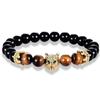 AliExpress comercio electrónico de comercio exterior para pulsera de hombre de circonita con cabeza de lobo pulsera de piedra brillante ojo de tigre joyería al por mayor