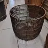 Cesta de Armazenamento de Brinquedos Rattan Cesto de Roupas Sujas Banheiro Cesto de Roupas Sujas Tecida Doméstica Grande Capacidade Varanda Retro Quarto