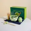 Traje Matcha Estilo Japonés Estilo Ins Cuadros Tazón de Matcha Caja de Regalo Cerámica Transfronterizo Juego de Té para Té Japonés
