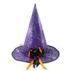 Chapéu de bruxa fantasia de Halloween adulto feminino bruxa bruxa luz encontro chapéu mágico chapéu pontudo aba grande