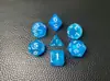 Conjunto de Dados Poliédricos D&D com Padrão de Mármore, Cores Misturadas, Transparente, D4D6D8D10D12D20 Lados, Tabuleiro Coc, Conjunto de Sete Peças