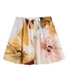 Shorts de Playa para Mujer de Algodón y Seda Estilo Nuevo de Primavera, Shorts de Algodón y Seda que No se Desvanecen para Uso Casual en Casa y al Aire Libre