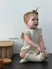 Roupas de Verão para Bebês 2026 Novo Estilo Macacão Floral Vintage para Menina Body Triângulo com Acabamento em Renda