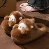 Pantuflas de algodón de dibujos animados para mujer, nuevo estilo otoño e invierno 2026, pantuflas cálidas y esponjosas antideslizantes para el hogar, con una sensación suave y acolchada