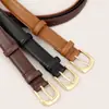 Cinturón de cuero genuino nuevo para mujer, moda, combinable con todo, hebilla de pasador, casual, decorativo, cinturón para jeans, femenino, de fábrica, en stock, venta al por mayor