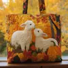 2026 Nueva Serie Transfronteriza de Cordero Estampado Digital Bolso Tote Acolchado de Hombro de Moda