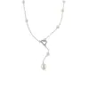 Colar de Pérola Cabacinha com Zircônia Estilo Francês, Simples e Fashion, Versátil para o Dia a Dia, Corrente de Clavícula com Design Único, Corrente de Pescoço de Nicho