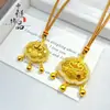 Tienda de Oro Mismo Estilo Oro Antiguo Incrustado con Diamantes Hueco Ruyi Campana Candado de la Fortuna Colgante Nuevo Estilo Chino Bebé Candado de la Fortuna Colgante