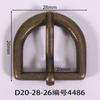 Diámetro Interior 20mm Hebilla en Forma de D Bobina Semicircular Colgante Sandalias de Cuero Cepillado Dorado Sandalias de Cuero para Hombre Botón Hebilla al por Mayor