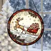 Rena de Natal Trenó Vitral Ornamento Pendurado Ornamento de Vidro para Casa Decoração de Janela Jogo de Sol para Jardim