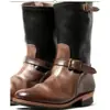 Nuevas botas Martin de estilo europeo y americano para otoño, con cremallera lateral, color liso, para hombre, tacón cuadrado de metal negro, de moda para invierno, punta redonda