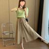 Culottes de satén de pierna ancha para mujer Verano 2025 Pantalones casuales nuevos Cintura alta Corte holgado Adelgazante Línea A Pantalones capri
