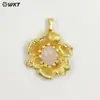 Wt-P2049 Nuevos Pendientes Colgantes de Latón Incrustados con Piedras Preciosas y Perlas de Agua Dulce Collares Accesorios para Joyería DIY