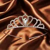 Coroa de Princesa de Cristal Coreana Adorno de Cabeça para Noiva Faixa de Cabelo de Cristal Strass Acessórios de Cabelo para Estúdio Fotográfico Acessórios para Vestido de Noiva
