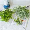 Flor artificial planta verde flor falsa eucalipto adereços de vestido decoração de casa casamento planta de plástico enfeites atacado