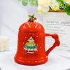 Presente de Natal Transfronteiriço Colher Coberta de Alto Valor Árvore de Natal Cerâmica Copo de Água Caneca Conjunto de Exportação de Comércio Exterior