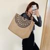 Bolsa de linho Amazon Mengchen nova de grande capacidade bolsa de compras de linho bolsa de ombro de moda europeia e americana geração cabelo