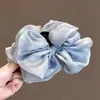 Grampo de Garra Flor Bud Laço Gaze Fosca Oversized para Mulheres Tamanho Grande Faz o Rosto Parecer Menor Penteado de Verão na Nuca Acessórios de Cabelo Presilha Tubarão